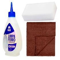 Kit Limpeza de Ferro Passar Roupa com Pano Marrom e Esponja Kit Limpeza de Ferro Passar Roupa com Pano Marrom e Esponja
