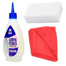Kit Limpeza de Ferro Passar Roupa com Pano Vermelho Esponja Kit Limpeza de Ferro Passar Roupa com Pano Vermelho Esponja