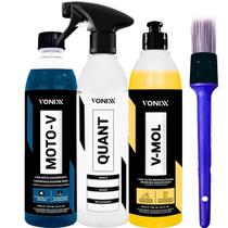 Kit Limpeza De Motor Shampoo Moto-v Quant Diluidor V-Mol Vonixx Lava Autos