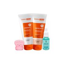 Kit Limpeza De Pele Cuidado Vitamina C Sérum Esponja Brinde
