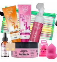 Kit Limpeza De Pele Sérum Sabonete Facial Nécessaire Brinco