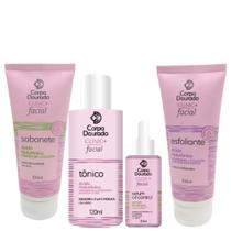 Kit Limpeza de Pele Skin Care e Hidratação Facial Clinic+ - Corpo Dourado