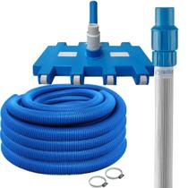 Kit Limpeza de Piscina Aspirador + Mangueira 6m + Haste Cabo 3m Telescopico