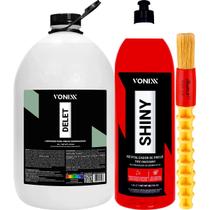 Kit Limpeza de Pneu Borracha Plasticos + Pneu Pretinho Brilho Shiny 1,5L Vonixx