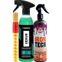 Kit Limpeza de Rodas Automotiva Iron Tech Easytech Vexus 500ml Vonixx + Pincel Roma