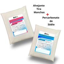 Kit Limpeza de Roupas Alvejante Tira Manchas 1kg Percarbonato de Sódio 1kg