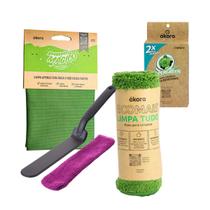 Kit Limpeza de Vãos e Vidros Ecomais Limpeza de Box Blindex Espelhos Akora Limpa Tudo