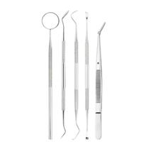 Kit Limpeza Dental Com Estojo Tártaro Sonda Espelho Pinça