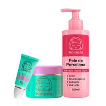 Kit Limpeza e Creme de Hidratação facial pele de porcelana kokeshi Olhos de Gueixa