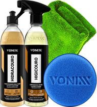 Kit Limpeza e Hidratação de Couro, Bancos, Sofás, Bolsas e jaquetas de Couro. Vonixx Hidracouro e Higicouro