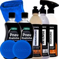 Kit Limpeza e Hidratação do Couro Pneu e Plasticos Higicouro Hidracouro Pneu Pretinho Intense Vonixx