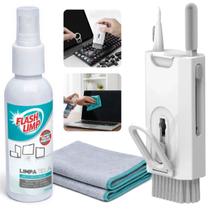 Kit Limpeza Escova 8 Em 1 + Limpa Telas Flash Limp 120ml Kit Limpeza Escova 8 Em 1 + Limpa Telas Flash Limp 120ml