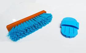 Kit Limpeza Escovão + Escova Rígida Para Cavalo E Similares