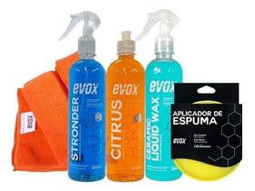 Kit limpeza evox shampoo cera limpador + flanela Kit limpeza evox shampoo cera limpador + flanela