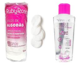 Kit Limpeza Facial Água Micelar Disco De Algodão