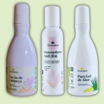 KIT Limpeza facial Profunda skincare 100% Natural todos os tipos de pele Livealoe