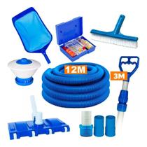 Kit Limpeza G G Piscinas Fibra Vinil Alvenaria 12 Metros