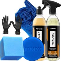 Kit Limpeza Hidratação Couro Vonixx - Limpa E Hidrata + Luva