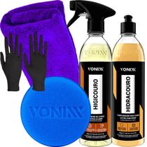 Kit Limpeza Hidratação Couro Vonixx - Limpa E Hidrata + Luva