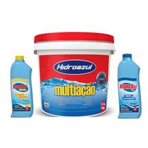 Kit Limpeza Hidroazul 2,5Kg HidroAll Algi Manutenção E Hidrofloc 1L