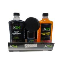 Kit Limpeza KaN C/ Cera + Pneu Pretinho + Silicone Liquido + Esponja