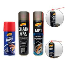 kit Limpeza lubrificação corrente Desengripante desengraxante chain wax moto bike kart mundial prime