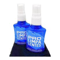 Kit Limpeza Óculos 02 Limpa Lentes + 3 Flanelas Microfibra