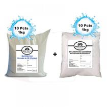 Kit Limpeza P/ Piscina 10 Kg Sulfato Alumínio + 10 Barrilha