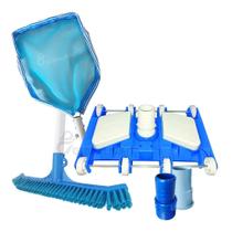 Kit Limpeza P/piscina Peneira Escova Aspirador Ponteiras