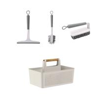 Kit Limpeza para Lavanderia Multiuso Bege 4 Peças Kit Limpeza para Lavanderia Multiuso Bege 4 Peças