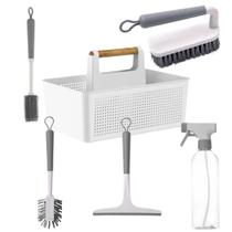 Kit Limpeza para Lavanderia Multiuso Branco 6 Peças