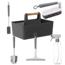 Kit Limpeza para Lavanderia Multiuso Preto 6 Peças Kit Limpeza para Lavanderia Multiuso Preto 6 Peças