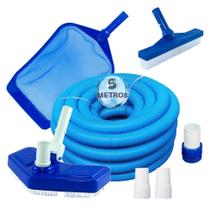 Kit Limpeza Para Piscina Aspirador Peneira Mangueira 5m