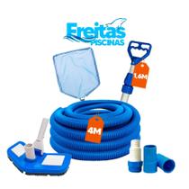 Kit Limpeza Para Piscina Inflável Cabo1,60m - Mangueira 4m - FP