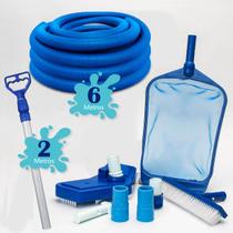 Kit Limpeza Para Piscina Inflável Estrutural Fibra Com Cabo