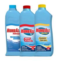 Kit Limpeza Para Piscinas Com Limpa Bordas Algicida Choque E Clarificante Floculante Kit Limpeza Para Piscinas Com Limpa Bordas Algicida Choque E Clarificante Floculante