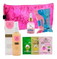 Kit Limpeza Pele Mascara Facial Esfoliante Colágeno Bruma