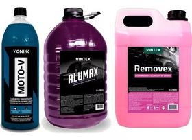 Kit limpeza pesada moto-v 1,5l alumax 5l + removex 5l vonixx