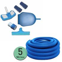 Kit Limpeza Piscina Aspiração + 5 Metros Mangueira