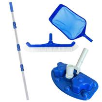 Kit Limpeza Piscina Aspirador Esferas Peneira Cabo 3m - Brustec