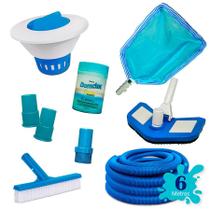 Kit Limpeza Piscina c/ Mangueira 6 metros