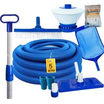 Kit Limpeza Piscina Completo Aspirador Escova Mangueira 5m