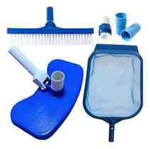 Kit Limpeza Piscina Completo Aspirador Peneira Escova Adaptador Kit Limpeza Piscina Completo Aspirador Peneira Escova Adaptador