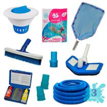 Kit Limpeza Piscina Completo c/ Mangueira 3 metros