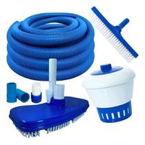 Kit Limpeza Piscina Completo Mangueira 6m Aspirador Asa Delta Clorador Escova Adaptadores Kit Limpeza Piscina Completo Mangueira 6m Aspirador Asa Delta Clorador Escova Adaptadores