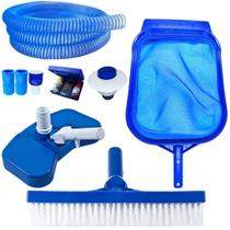 Kit Limpeza Piscina Mangueira Silicone 5Mt Clorador E Estojo