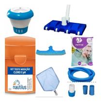 Kit Limpeza Piscinas Aspirador +peneira+adaptador +ponteira Kit Limpeza Piscinas Aspirador +peneira+adaptador +ponteira