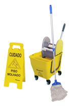 Kit Limpeza Profissional 30 Litros Doblo Amarelo Bralimpia
