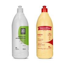 Kit Limpeza Profunda Todos Tipos De Cabelo Yamasterol Babosa 900ml + Shampoo Antiresiduos Yamá 900ml