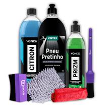 Kit Limpeza Shampoo Citron Vidros Prizm Pneu Pretinho Vonixx